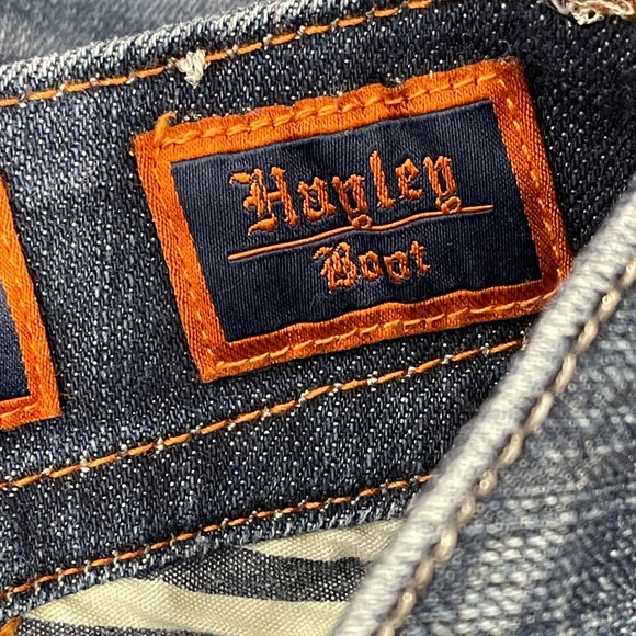 Rock Revival Haley Bootcut Jeans Size 30 Distressed Fleur De Lis Buttons - Picture 11 of 15